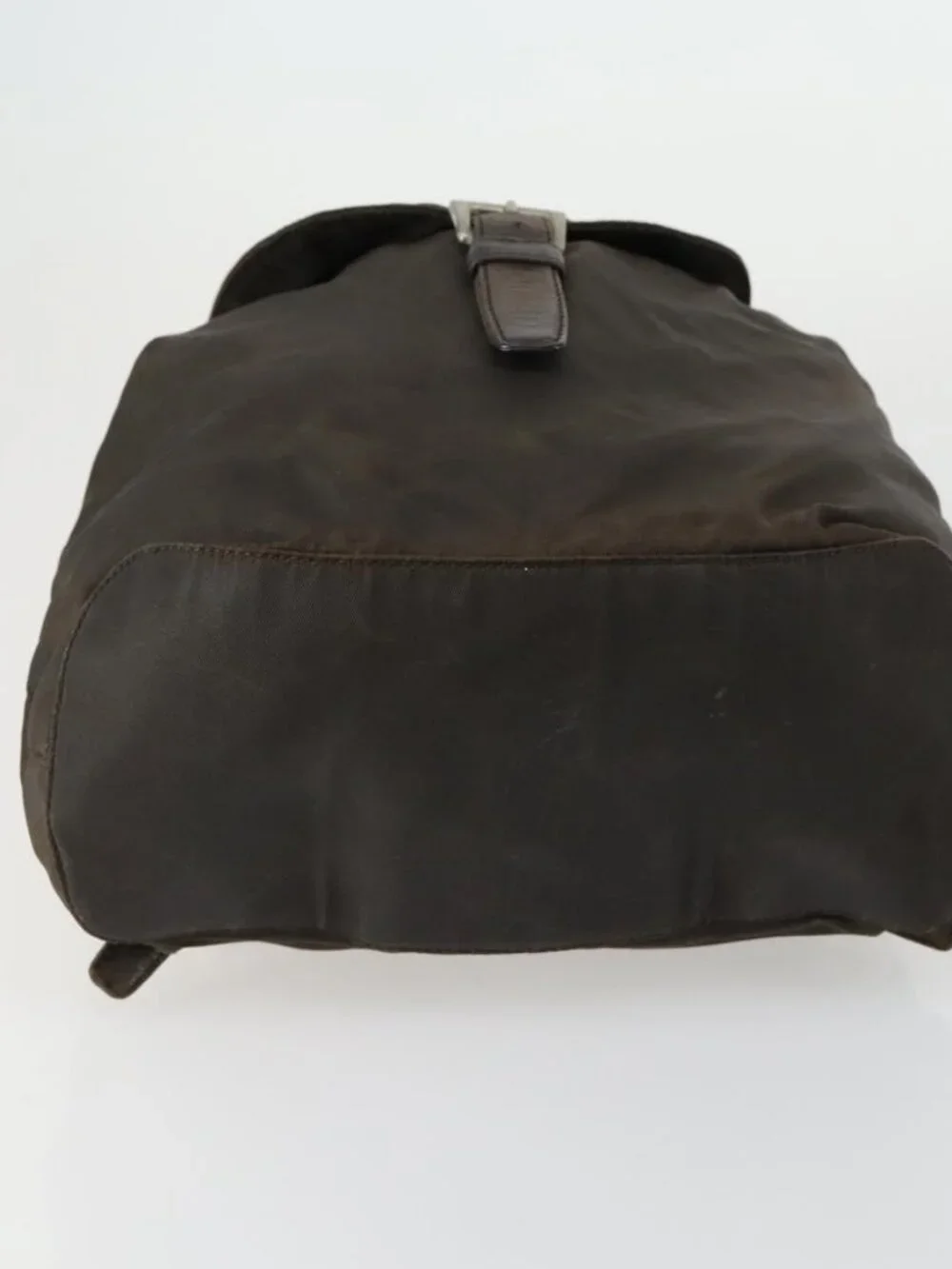 PRADA Backpack Nylon Brown Silver Auth 151544
